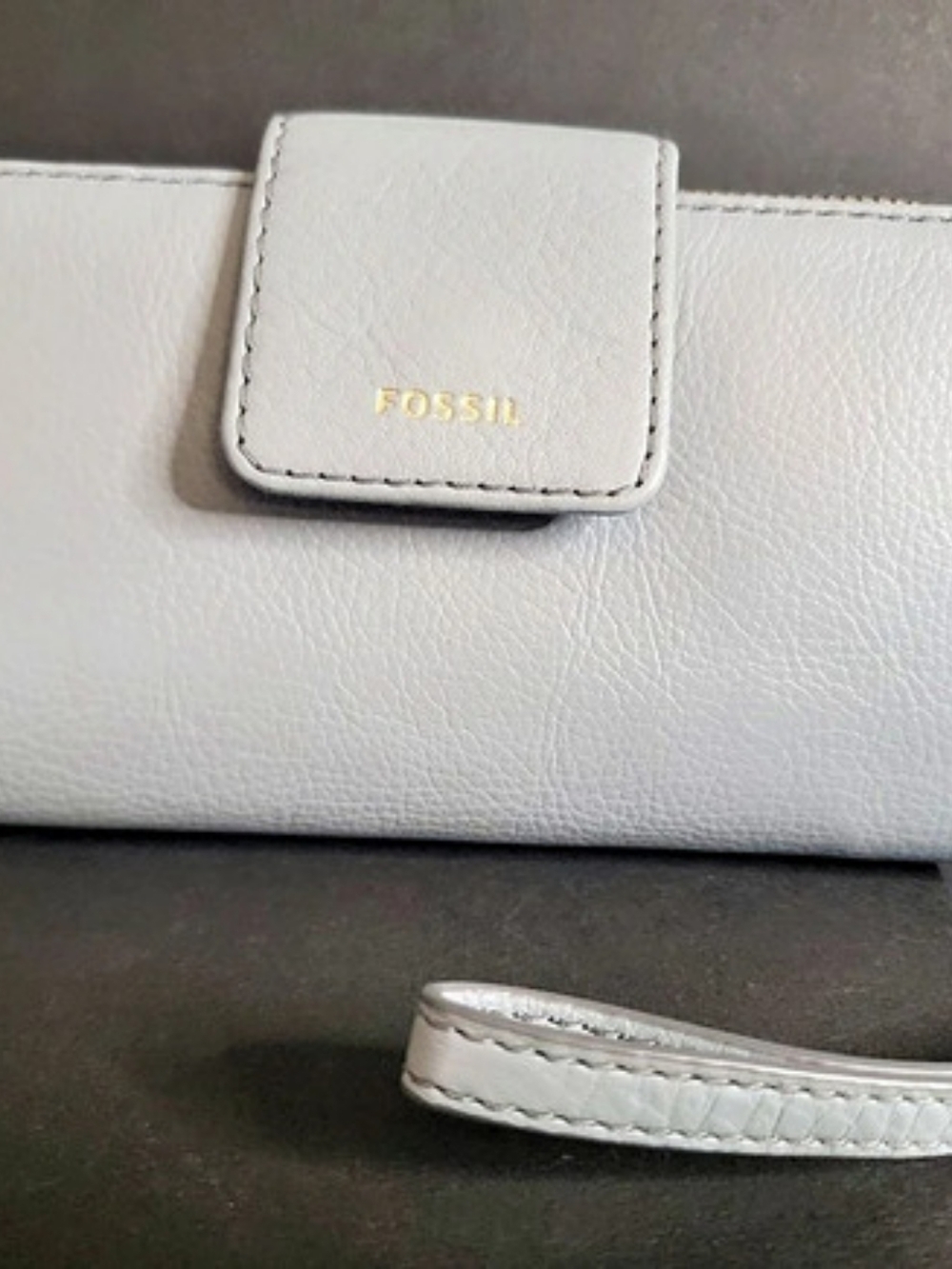 Fossil Madison Zip Clutch in Smike Blur NWT